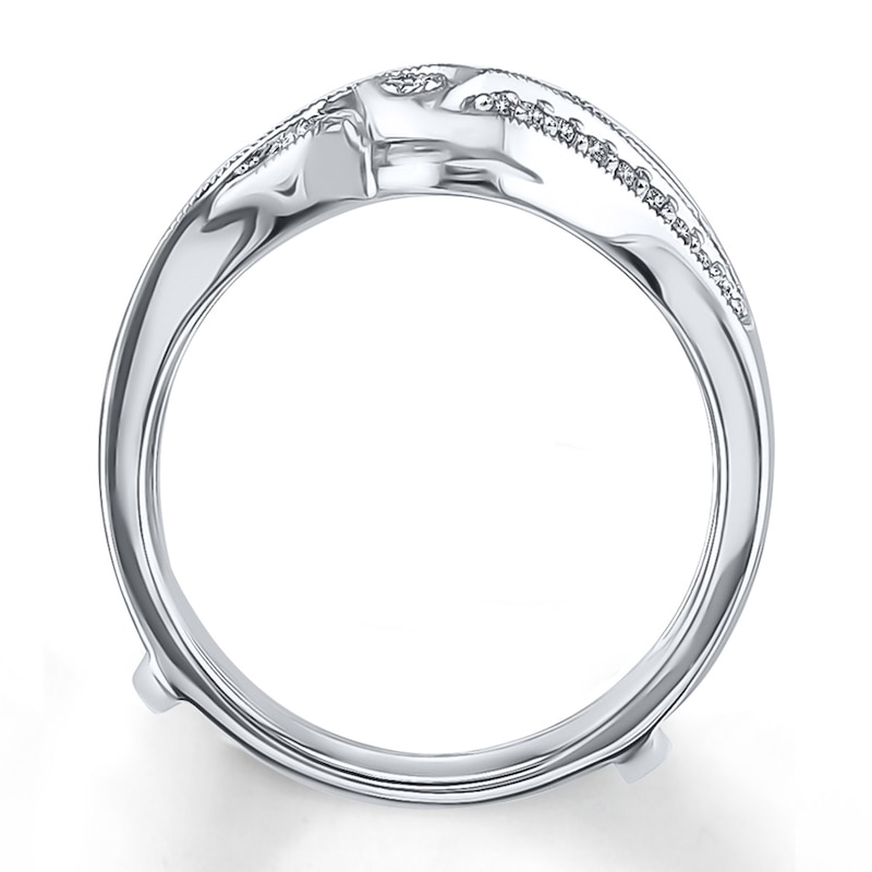Main Image 2 of Previously Owned Diamond Enhancer Ring 1/6 ct tw Round-cut 10K White Gold - Size 9.5