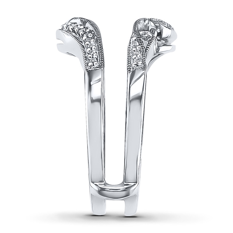 Main Image 3 of Previously Owned Diamond Enhancer Ring 1/6 ct tw Round-cut 10K White Gold - Size 9.5