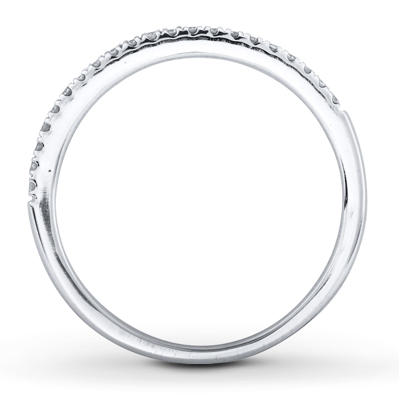 Main Image 2 of Previously Owned Diamond Wedding Band 1/10 ct tw Round-cut 10K White Gold - Size 3.75