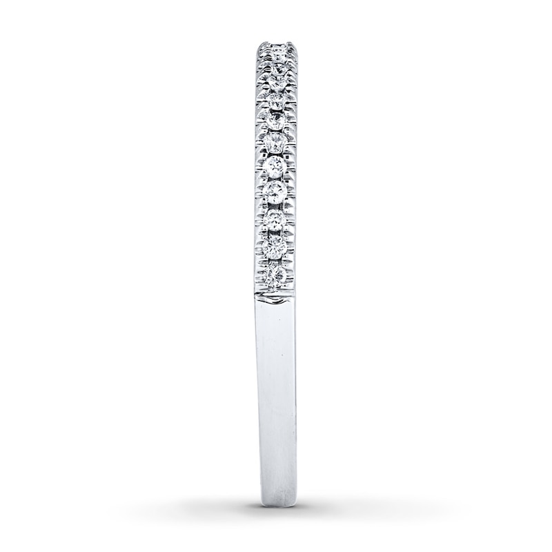 Main Image 3 of Previously Owned Diamond Wedding Band 1/10 ct tw Round-cut 10K White Gold - Size 3.75