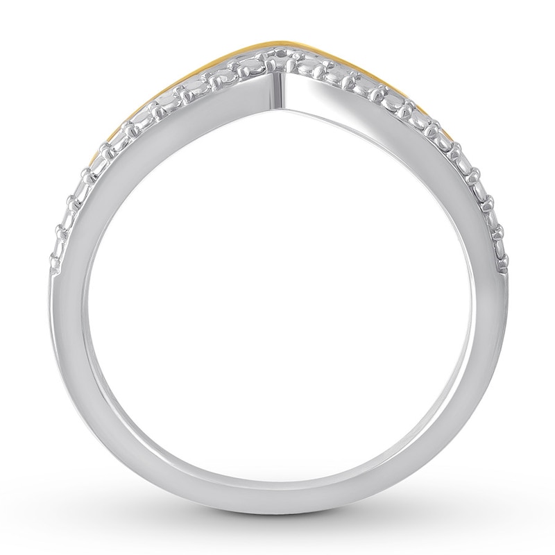 Main Image 2 of Previously Owned Textured Chevron Ring 10K Two-Tone Gold Size 5