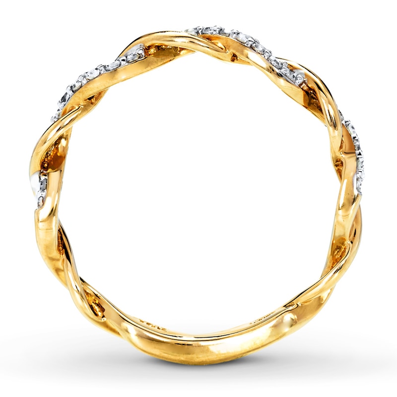 Main Image 2 of Previously Owned Diamond Anniversary Band 1/8 ct tw Round-cut 10K Yellow Gold Size 9.75