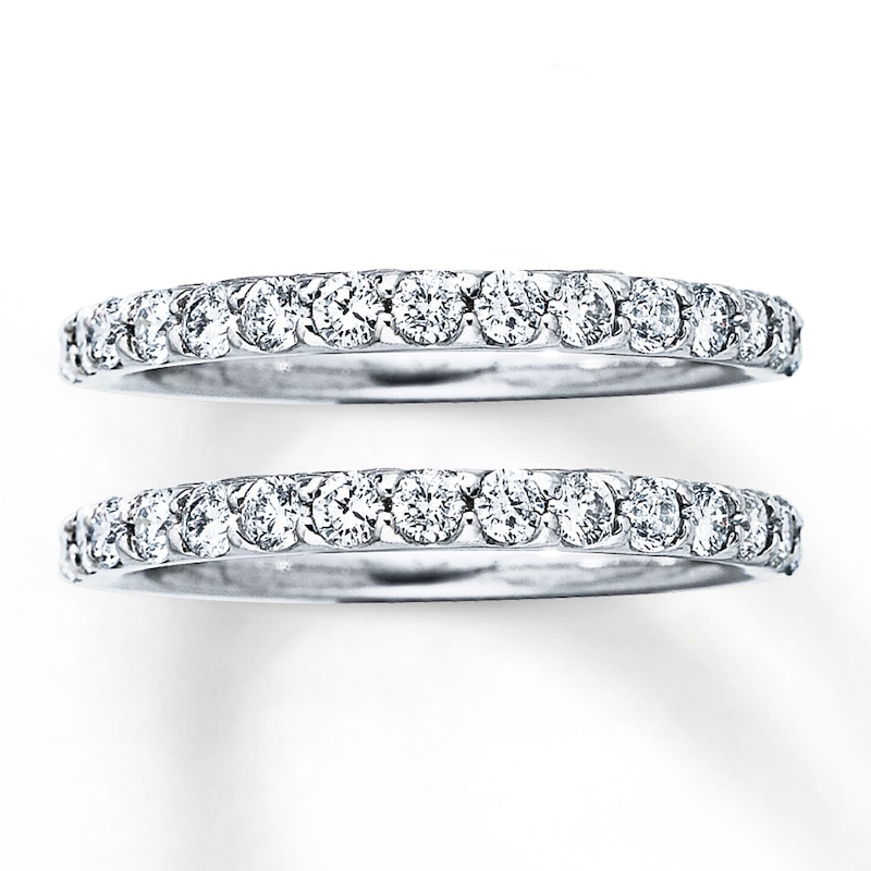 Main Image 1 of Previously Owned Diamond Wedding Bands 1 ct tw Round-cut 14K White Gold Size 5.5