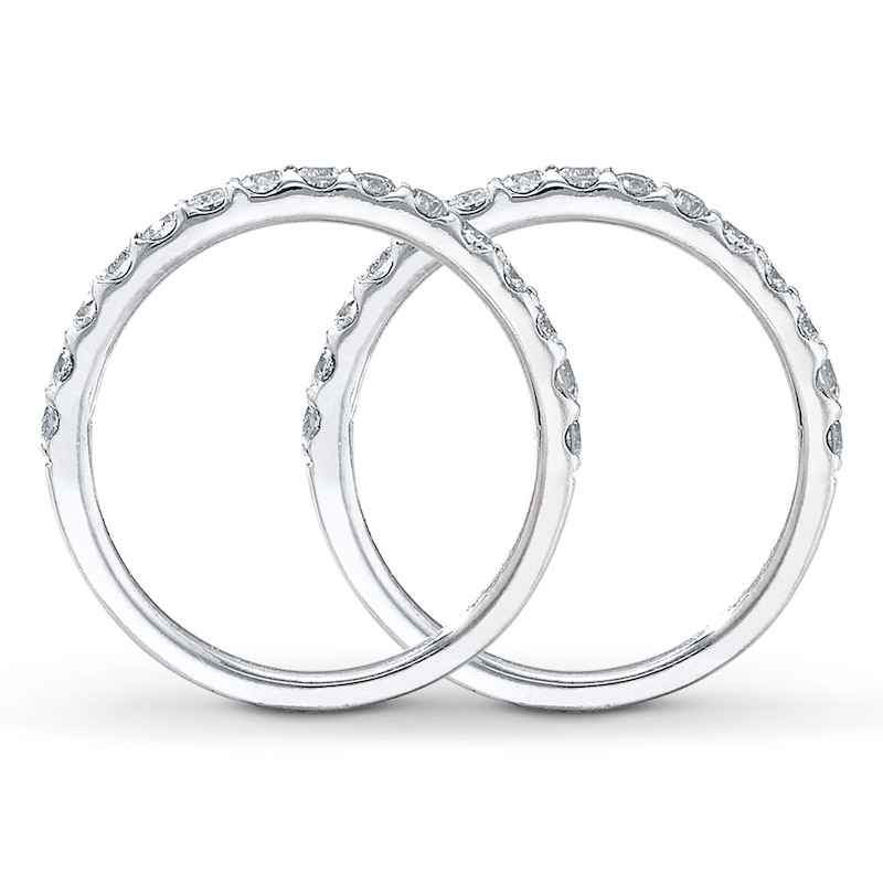 Main Image 2 of Previously Owned Diamond Wedding Bands 1 ct tw Round-cut 14K White Gold Size 5.5