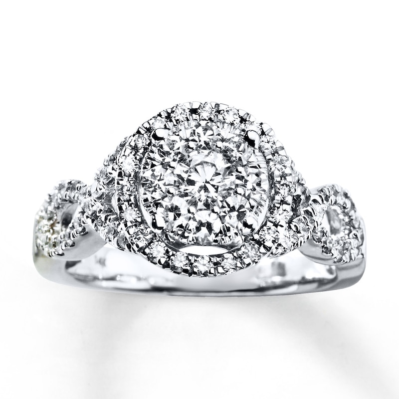 Main Image 1 of Previously Owned Diamond Engagement Ring 1 ct tw Round-cut 14K White Gold Size 3