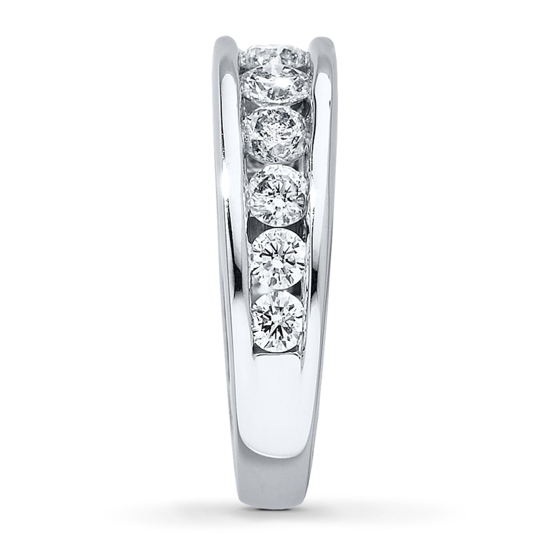 Main Image 3 of Previously Owned Diamond Wedding Band 1-1/2 ct tw Round-cut 14K White Gold Size 4