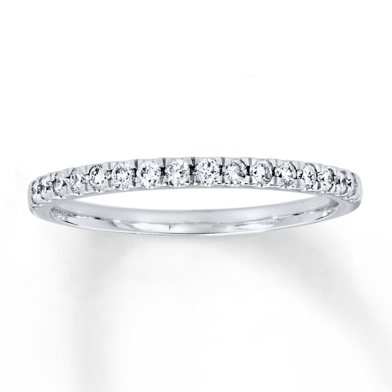 Previously Owned Diamond Wedding Band 1/5 ct tw Round-cut 14K White Gold Size 9.25