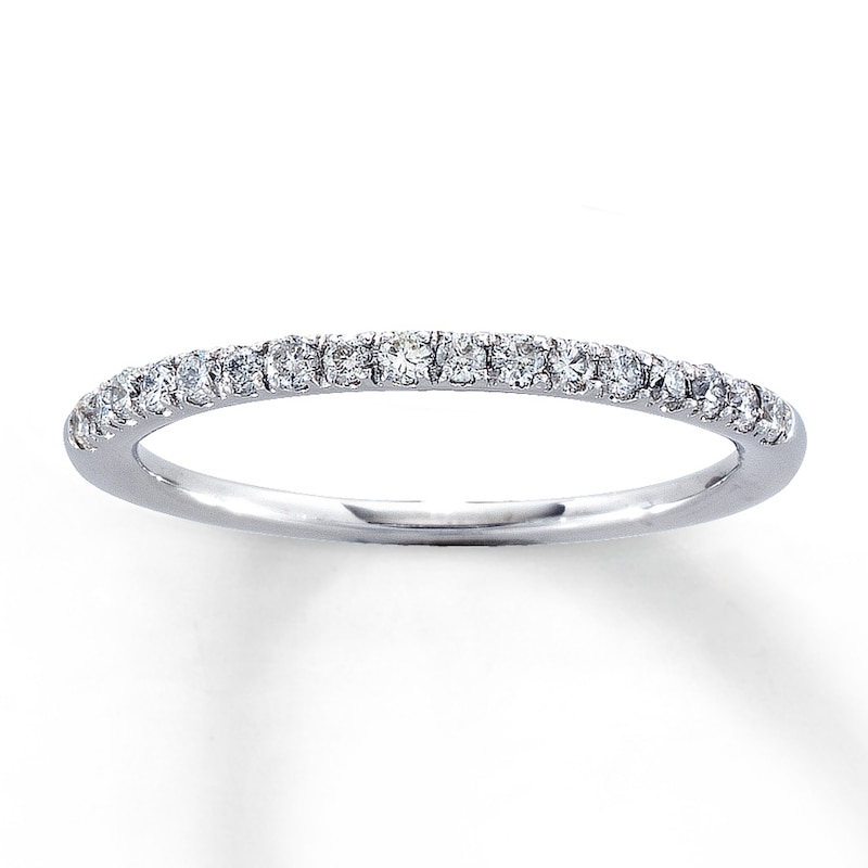 Main Image 1 of Previously Owned Diamond Anniversary Band 1/4 ct tw Round-cut 10K White Gold - Size 3