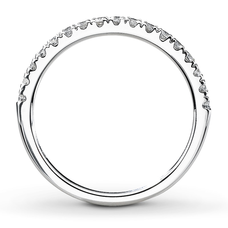 Main Image 2 of Previously Owned Diamond Anniversary Band 1/4 ct tw Round-cut 10K White Gold - Size 3