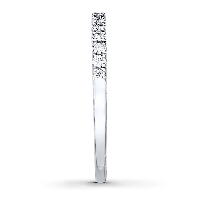 Main Image 3 of Previously Owned Diamond Anniversary Band 1/4 ct tw Round-cut 10K White Gold - Size 3