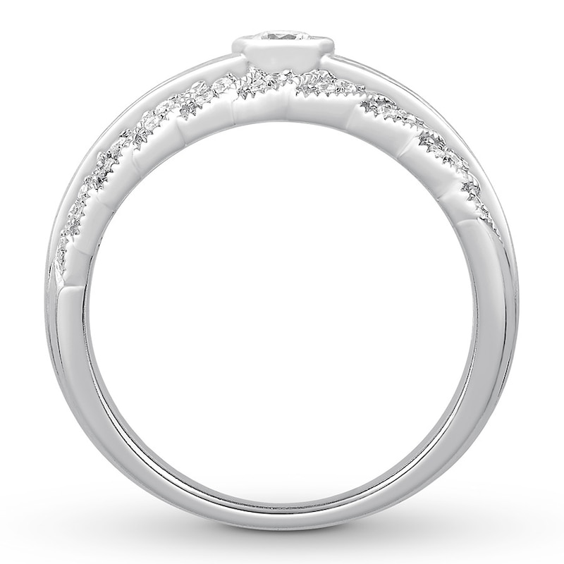 Main Image 2 of Previously Owned Diamond Anniversary Band 1/2 ct tw Round-cut 14K White Gold Size 4.5