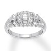Thumbnail Image 1 of Previously Owned Diamond Anniversary Band 3/4 ct tw Round & Baguette-cut 14K White Gold Size 9
