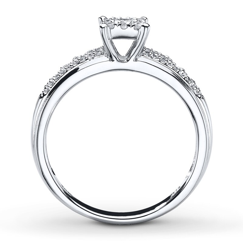 Main Image 2 of Previously Owned Diamond Engagement Ring 1/4 ct tw Round-cut 10K White Gold Size 8