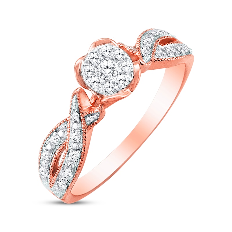 Previously Owned Diamond Ring 1/5 ct tw Round-cut 10K Rose Gold
