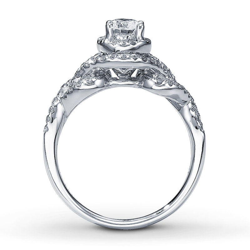 Main Image 2 of Previously Owned Diamond Engagement Ring 1 ct tw Round-cut 14K White Gold - Size 5.25