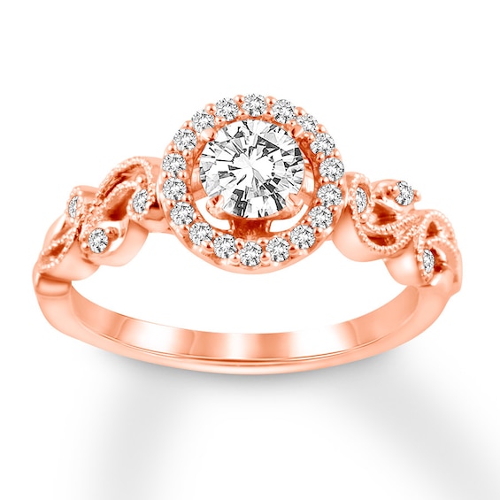 Previously Owned Diamond Engagement Ring 5/8 ct tw Round-cut 14K Rose Gold Size 10.25