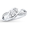 Thumbnail Image 1 of Previously Owned Three-Stone Engagement Ring 3/8 ct tw Diamonds 14K White Gold - Size 3.75