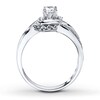 Thumbnail Image 2 of Previously Owned Three-Stone Engagement Ring 3/8 ct tw Diamonds 14K White Gold - Size 3.75