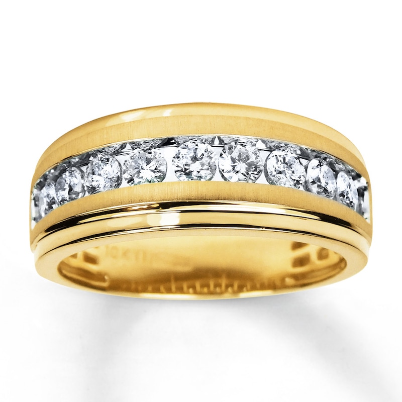 Main Image 1 of Previously Owned Men's Wedding Band 1 ct tw Diamonds 10K Yellow Gold - Size 12