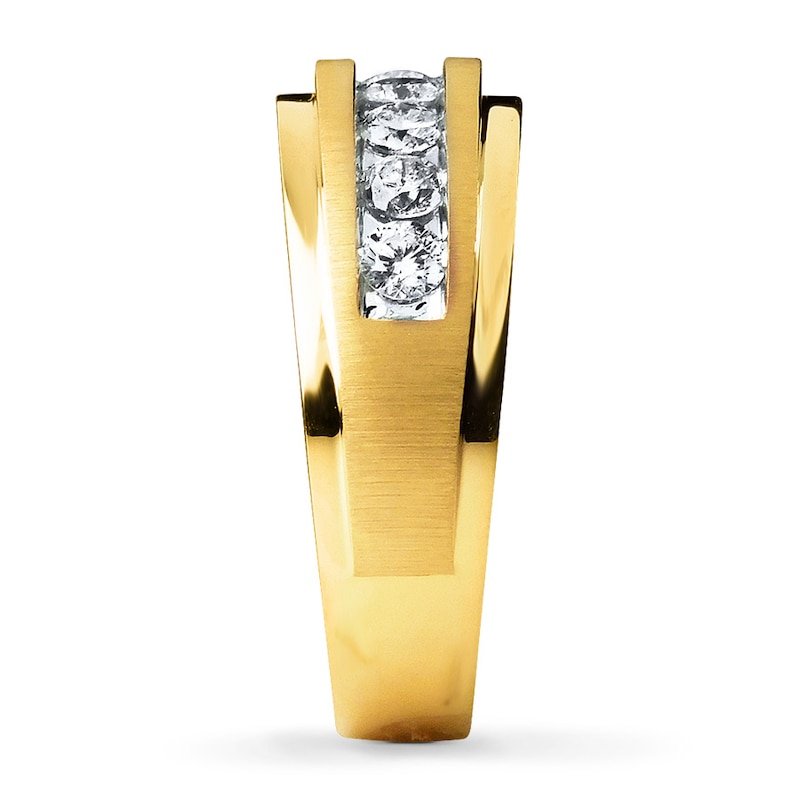 Main Image 3 of Previously Owned Men's Wedding Band 1 ct tw Diamonds 10K Yellow Gold - Size 12