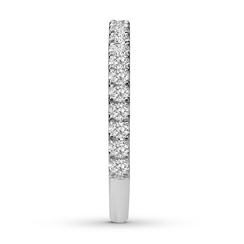 Main Image 3 of Previously Owned Diamond Wedding Band 3/8 ct tw Round-cut 14K White Gold - Size 4.75