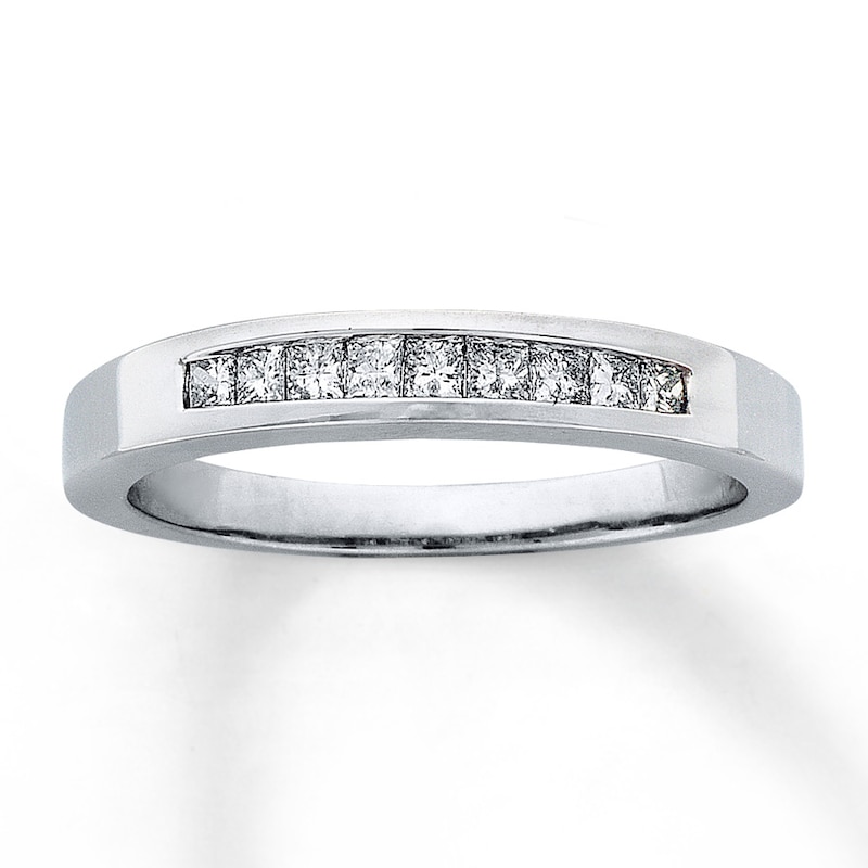 Main Image 1 of Previously Owned Diamond Anniversary Band 1/4 ct tw Princess-cut 14K White Gold Size 3