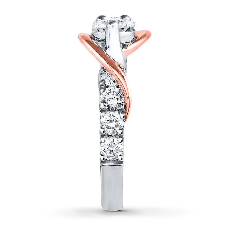 Main Image 3 of Previously Owned Ever Us Two-Stone Anniversary Ring 2 ct tw Round-cut Diamonds 14K Two-Tone Gold Size 10