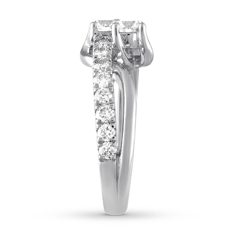 Main Image 2 of Previously Owned Ever Us Two-Stone Diamond Anniversary Ring 1-1/2 ct tw Round 14K White Gold Size 4
