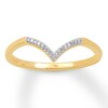 Thumbnail Image 1 of Previously Owned Diamond Chevron Ring 10K Yellow Gold - Size 9.75