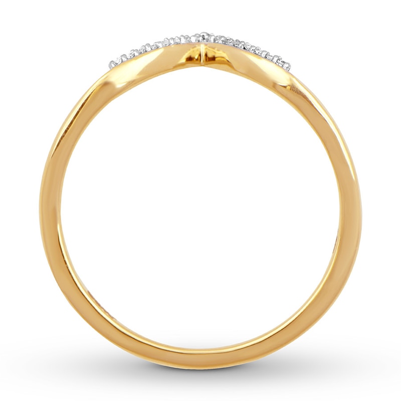 Main Image 2 of Previously Owned Diamond Chevron Ring 10K Yellow Gold - Size 9.75