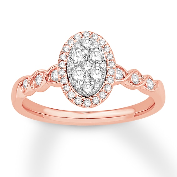 Previously Owned Diamond Fashion Ring 1/2 ct tw 10K Two-Tone Gold Size 12.75