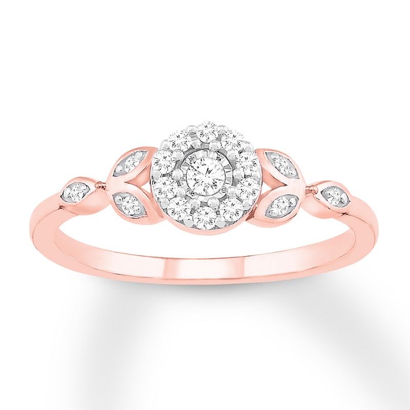 Main Image 1 of Previously Owned Diamond Promise Ring 1/6 ct tw Round-cut 10K Rose Gold Size 4.75