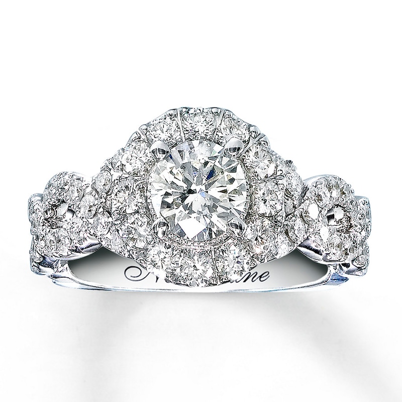 Main Image 1 of Previously Owned Neil Lane Engagement Ring 1-5/8 ct tw Round-cut Diamonds 14K White Gold Size 9.5