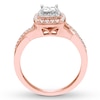Thumbnail Image 2 of Previously Owned Diamond Engagement Ring 1/2 ct tw Princess & Round-cut 14K Rose Gold Size 4.75
