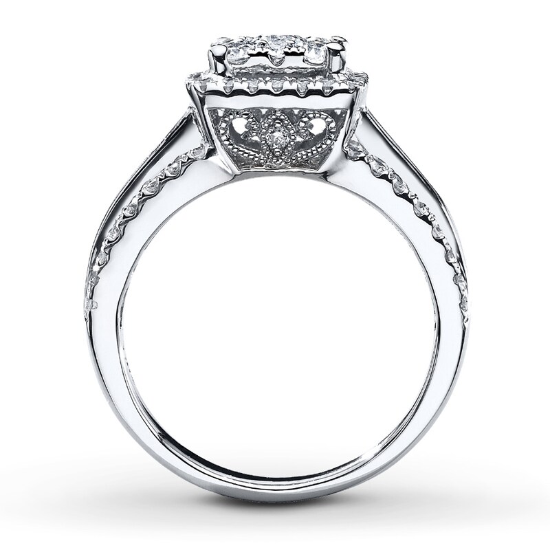 Main Image 2 of Previously Owned Diamond Engagement Ring 1-1/2 ct tw Round-cut 14K White Gold - Size 10.25