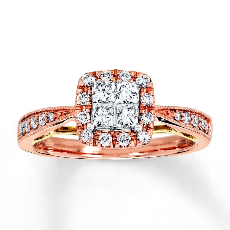 Previously Owned Diamond Engagement Ring 1/2 ct tw Round-cut 14K Two-Tone Gold - Size 9.25