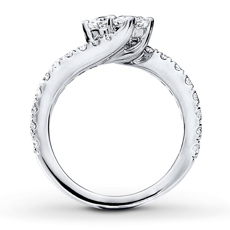 Main Image 4 of Previously Owned Ever Us Two-Stone Anniversary Ring 1-1/2 ct tw Round-cut Diamonds 14K White Gold - Size 9