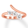 Thumbnail Image 1 of Previously Owned Three-Stone Diamond Ring 3/4 ct tw Round-cut 10K Rose Gold Size 10