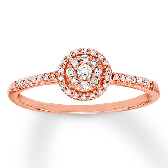 Previously Owned Diamond Ring 1/6 ct tw Round-cut 10K Rose Gold Size 2.75