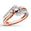 Thumbnail Image 1 of Previously Owned Diamond Engagement Ring 1/2 ct tw Round-cut 10K Two-Tone Gold - Size 4