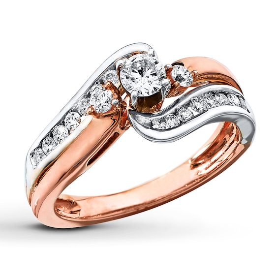 Previously Owned Diamond Engagement Ring 1/2 ct tw Round-cut 10K Two-Tone Gold Size