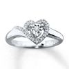 Thumbnail Image 1 of Previously Owned Heart Promise Ring 1/10 ct tw Round-cut Diamonds Sterling Silver - Size 6.5