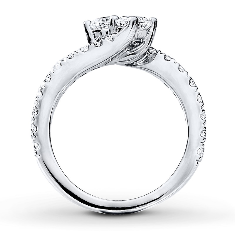 Main Image 4 of Previously Owned Ever Us Two-Stone Anniversary Ring 1-1/2 ct tw Round-cut Diamonds 14K White Gold Size 11