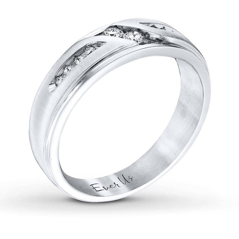 Main Image 2 of Previously Owned Ever Us Men's Two-Stone Ring 1/4 ct tw Round-cut Diamonds 14K White Gold - Size 8.5