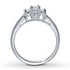 Thumbnail Image 2 of Previously Owned Three-Stone Diamond Ring 1/2 ct tw Princess-Cut 14K White Gold Size 10