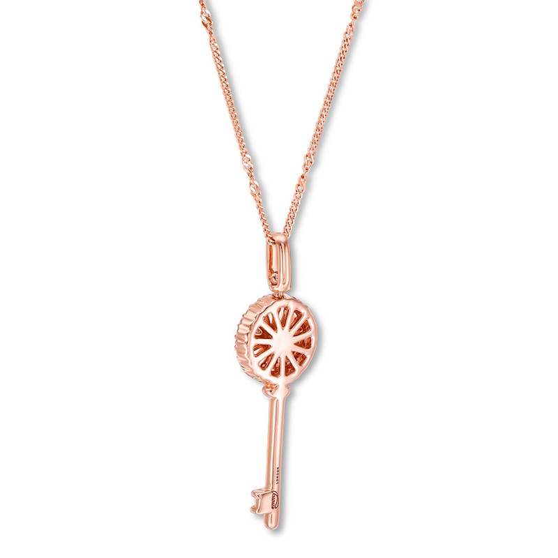 Main Image 4 of Previously Owned Emmy London Diamond Key Necklace 1/6 ct tw 10K Rose Gold 20"