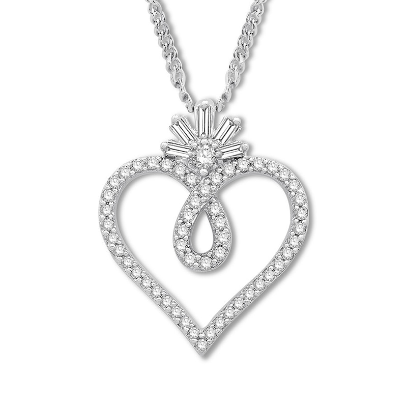 Main Image 1 of Previously Owned Emmy London Diamond Heart Necklace 1/5 ct tw Sterling Silver 20"