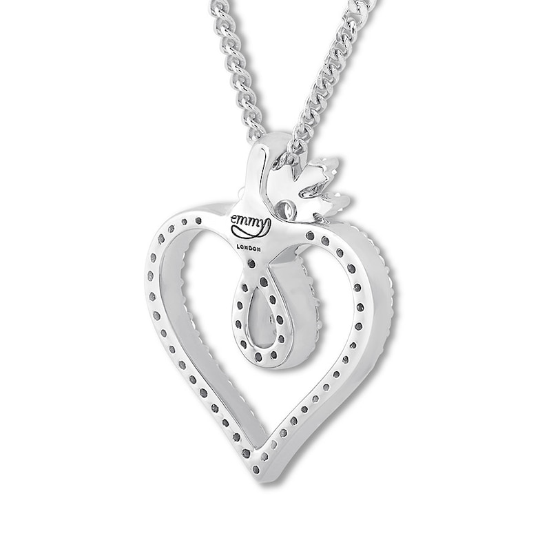 Main Image 4 of Previously Owned Emmy London Diamond Heart Necklace 1/5 ct tw Sterling Silver 20"