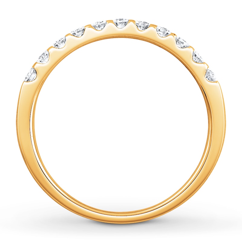 Main Image 2 of Previously Owned Colorless Diamond Anniversary Ring 3/8 ct tw Round-cut 14K Yellow Gold - Size 11