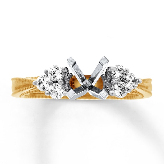 Previously Owned Diamond Ring Setting 1/5 ct tw Round-cut 14K Two-Tone Gold Size 9.5